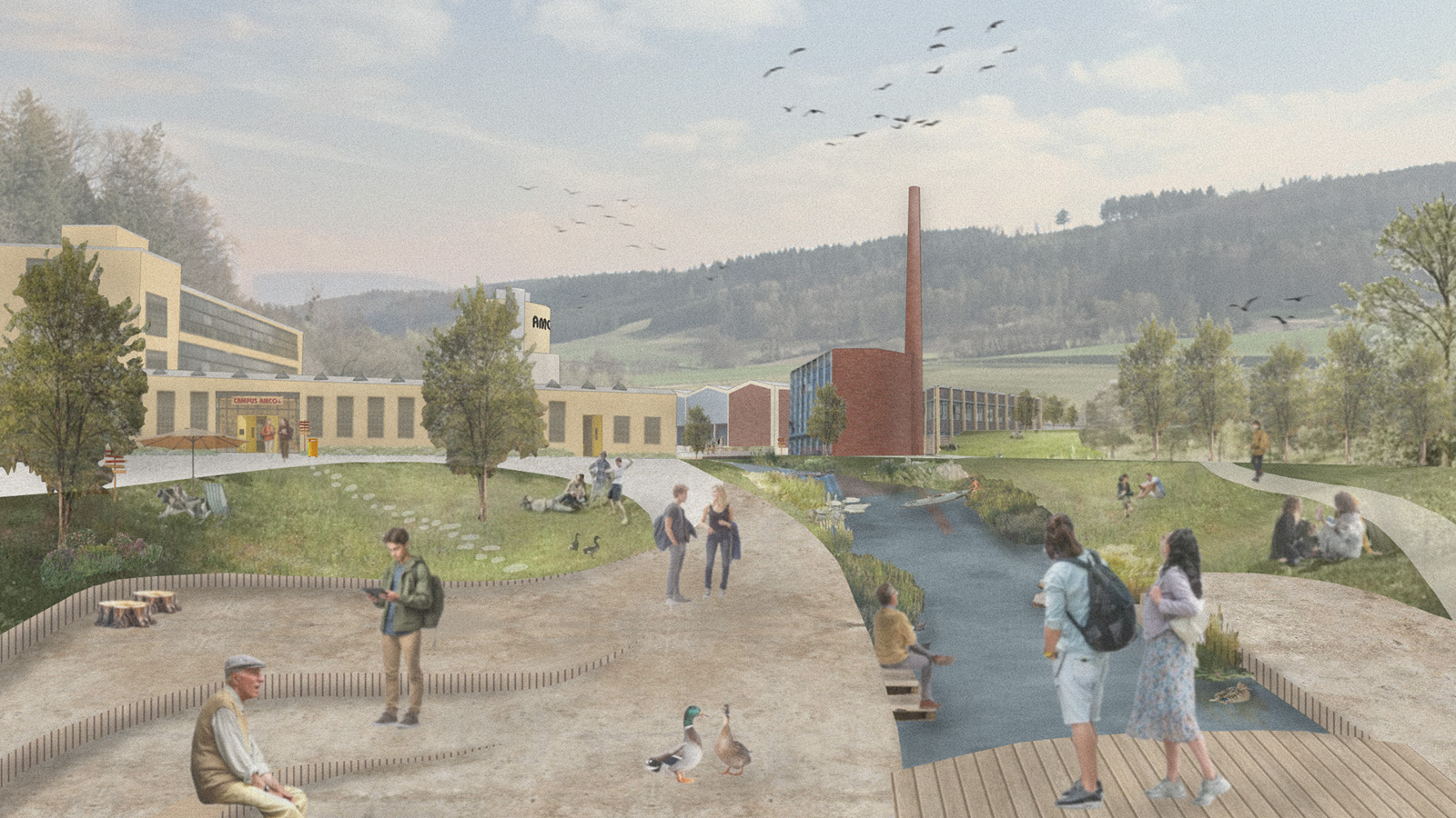 Architekturprojekt zeigt Zukunftsperspektiven für das frühere AMCO-Areal in Kirchbrak